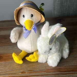 Hallmark Vtg goose plush bearington‎ lil bunny plush Easter gifts collectibles